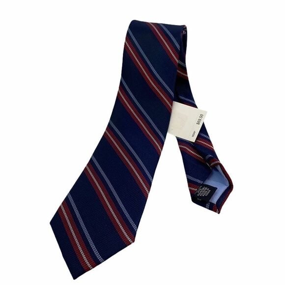 Tommy Hilfiger Blue Red and White Striped Neck Tie - Picture 1 of 6